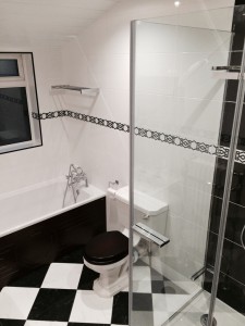 New Shower bath and toilet