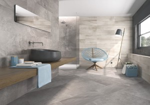 Tiles with sink and chair